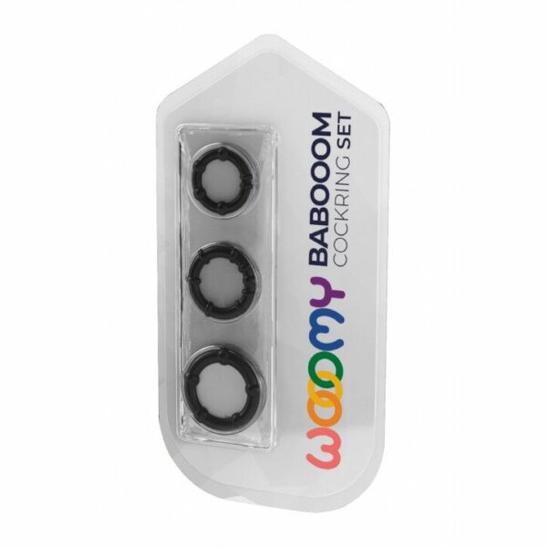Набір ерекційних кілець Wooomy Babooom cockring set, 3 розміри, відмінно тягнуться - Зображення 3