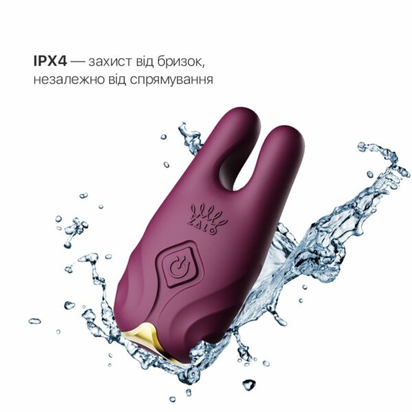 Смарт-вібратор для грудей Zalo - Nave Velvet Purple, пульт ДК, робота через додаток - Зображення 5