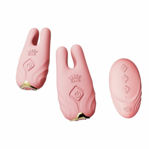 Смарт-вібратор для грудей Zalo - Nave Coral Pink, пульт ДК, робота через додаток