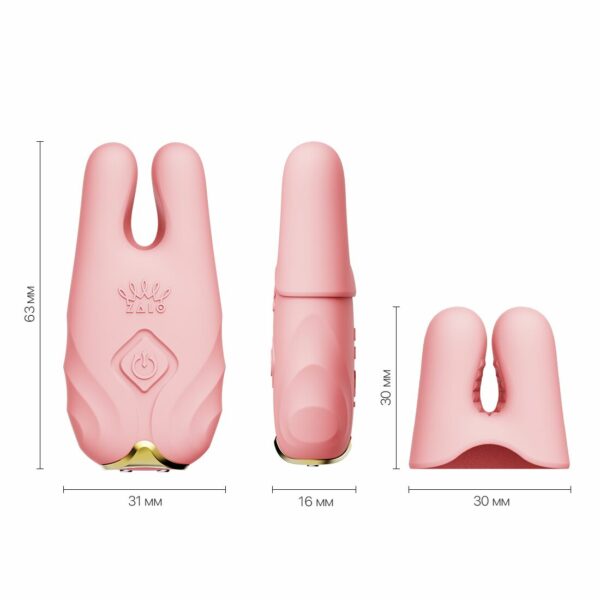 Смарт-вібратор для грудей Zalo - Nave Coral Pink, пульт ДК, робота через додаток - Зображення 3