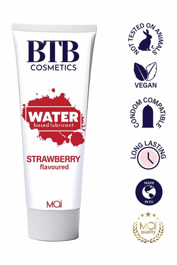 Змазка на водній основі BTB FLAVORED STRAWBERRY з ароматом полуниці (100 мл)