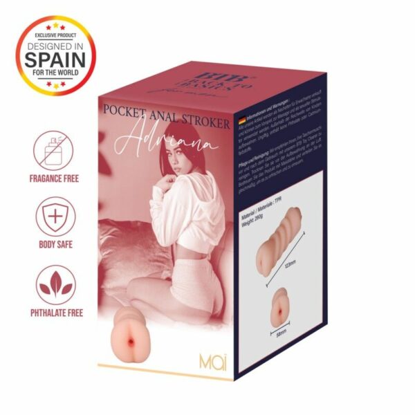 Двосторонній мастурбатор Pocket Anal Stroker Adriana Flesh, вагіна та попка - Зображення 3