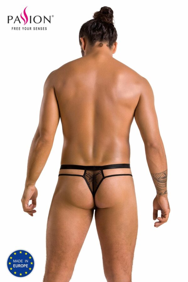 Чоловічі прозорі стринги Passion 029 THONG COLLIN L/XL Black, сітка - Зображення 6