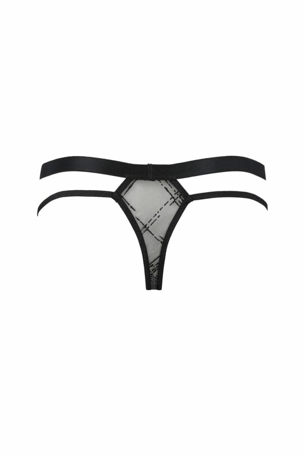 Чоловічі прозорі стринги Passion 029 THONG COLLIN L/XL Black, сітка - Зображення 4