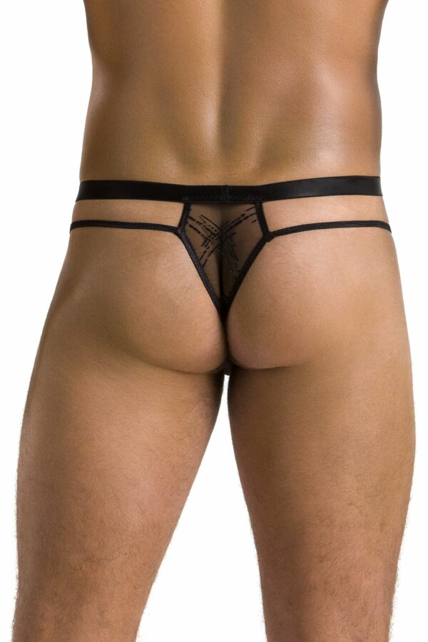 Чоловічі прозорі стринги Passion 029 THONG COLLIN XXL/XXXL Black, сітка - Зображення 2