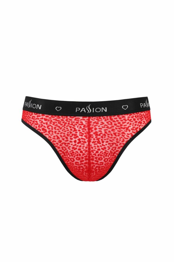 Чоловічі напівпрозорі труси Passion 031 SLIP MIKE L/XL Red, під леопард - Зображення 3