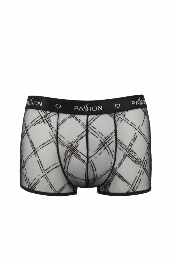 Чоловічі прозорі боксери Passion 032 SHORT JAMES XXL/XXXL Black, сітка - Зображення 3