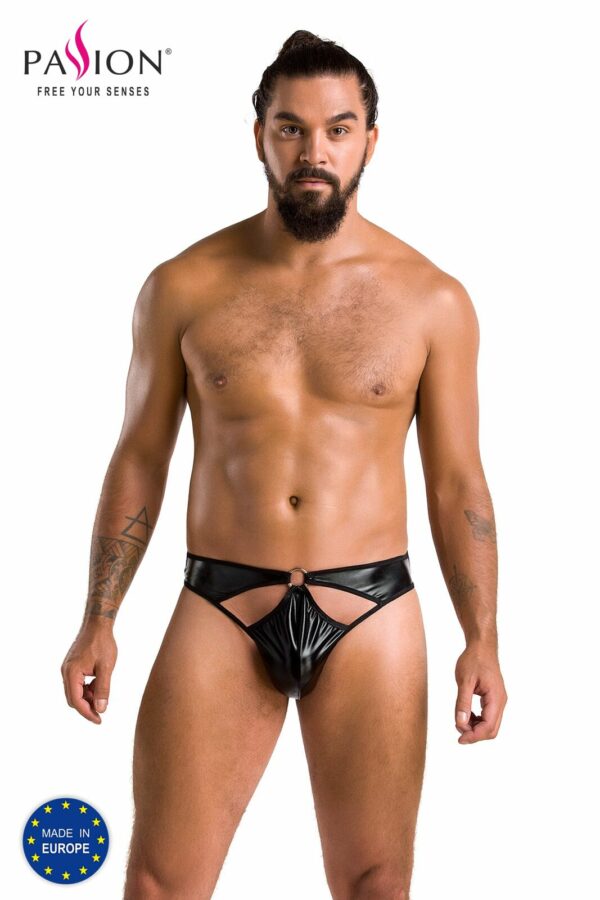 Чоловічі стринги Passion 033 THONG PAUL XXL/XXXL Black, під латекс - Зображення 5