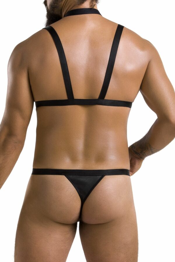 Комплект чоловічої білизни зі стреп Passion 039 SET ANDREW XXL/XXXL Black, стринги, шлейки - Зображення 2