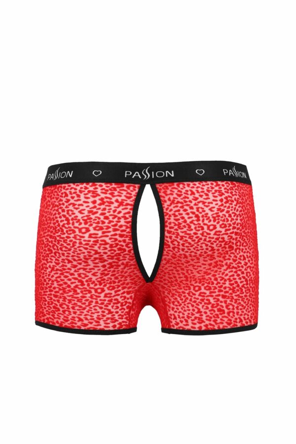 Чоловічі прозорі боксери Passion 046 SHORT PARKER L/XL Red, сітка, під леопард - Зображення 4