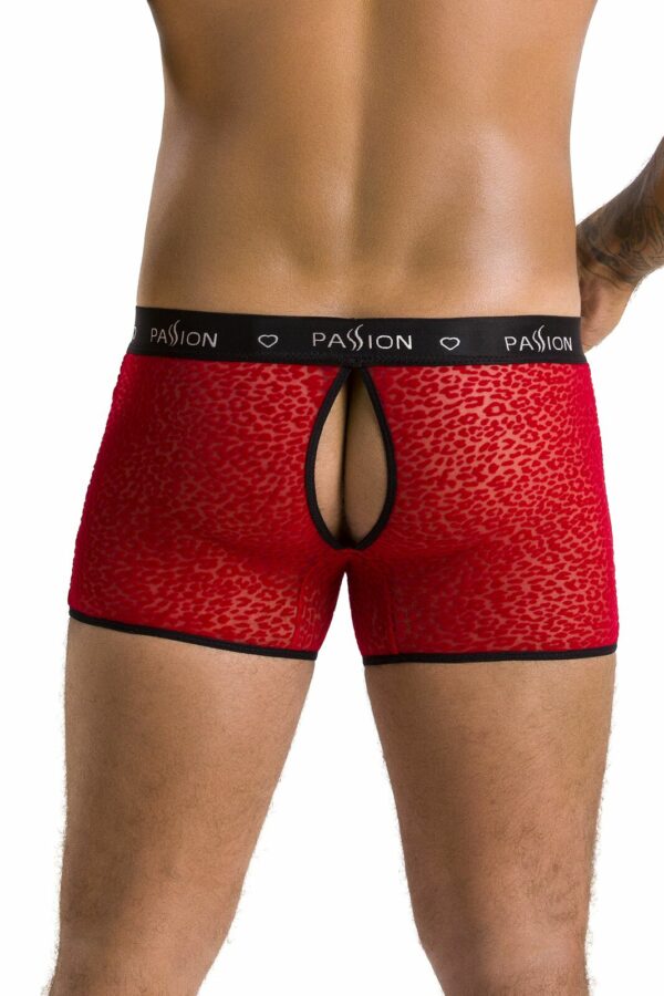 Чоловічі прозорі боксери Passion 046 SHORT PARKER L/XL Red, сітка, під леопард - Зображення 2