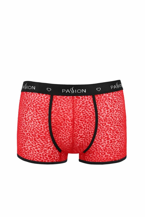 Чоловічі прозорі боксери Passion 046 SHORT PARKER L/XL Red, сітка, під леопард - Зображення 3