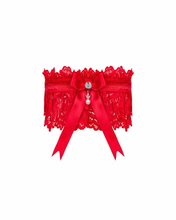 Ажурна підв’язка Obsessive Amor Cherris garter, red - Зображення 2