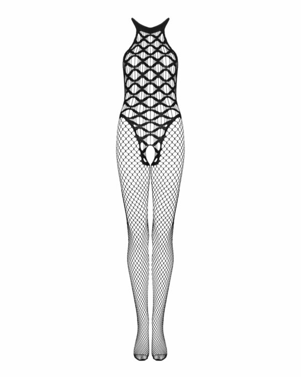 Сітчастий бодістокінг з імітацією боді Obsessive Bodystocking G332 S/M/L, black, з доступом - Зображення 3