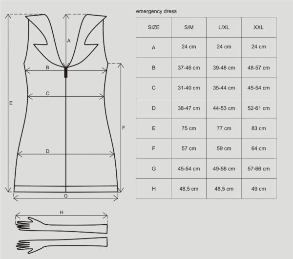 Еротичний костюм медсестри Obsessive Emergency dress S/M, white, сукня, стринги, рукавички, чепчик, - Зображення 4