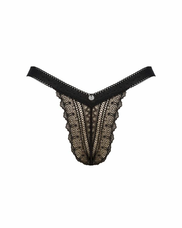 Мереживні трусики із заниженою талією Obsessive Estiqua panties XS/S, black - Зображення 5