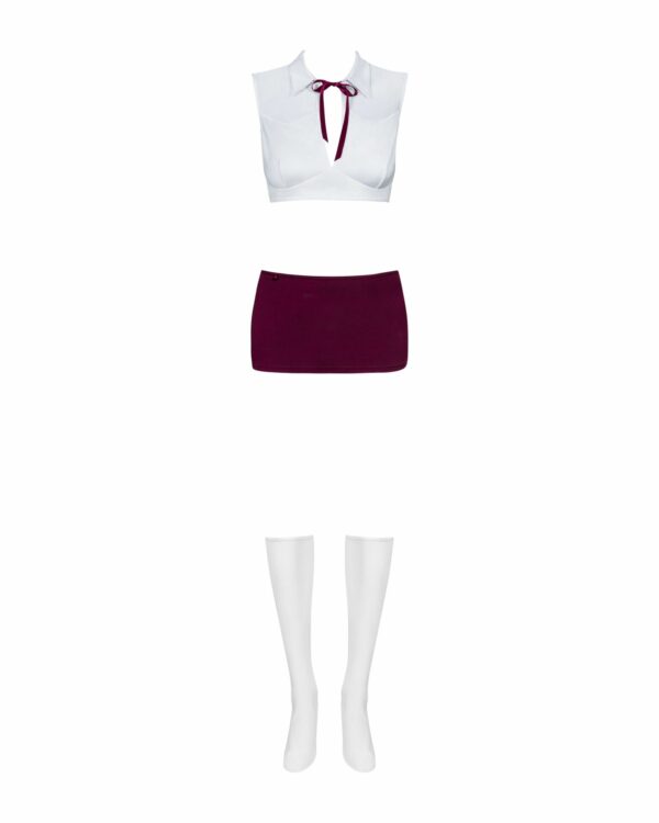 Еротичний костюм студентки Obsessive Student 4 pcs costume L/XL, топ, спідниця, стринги, гольфи - Зображення 3