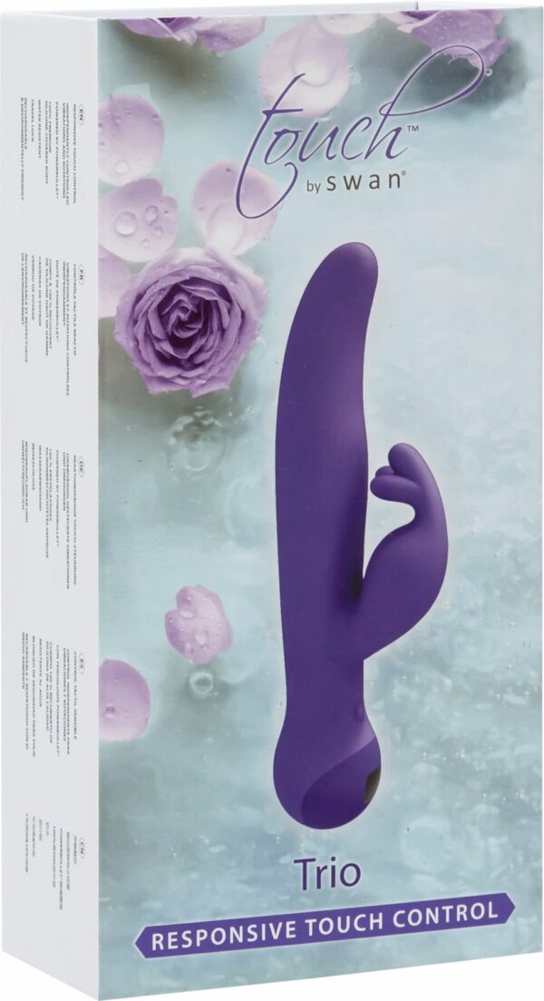 Вібратор-кролик Touch by SWAN - Trio Purple, сенсорне керування, ротація, діаметр 3,8 см - Зображення 7