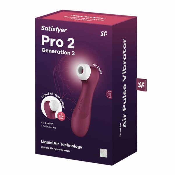 Вакуумний кліторальний стимулятор Satisfyer Pro 2 Generation 3 with Liquid Air Wine Red - Зображення 6