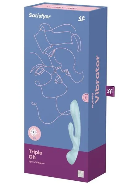 Вібратор-кролик Satisfyer Triple Oh Blue - Зображення 4