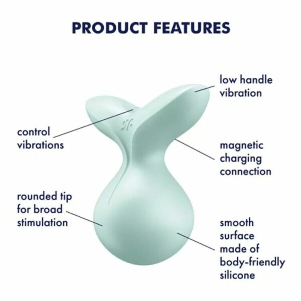 Мінівібромасажер Satisfyer Viva la Vulva 3 Mint - Зображення 7