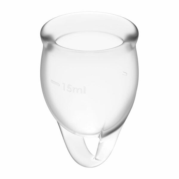 Набір менструальних чаш Satisfyer Feel Confident (Transparent), 15мл та 20мл, мішечок для зберігання - Зображення 3