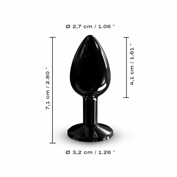 Металева анальна пробка з кристалом Dorcel Diamond Plug Black S - Зображення 5