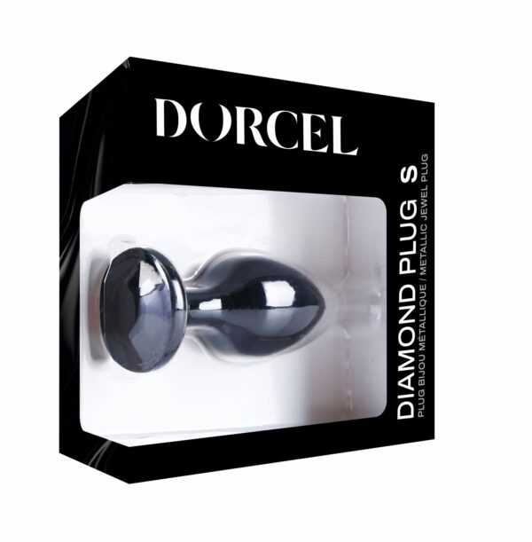 Металева анальна пробка з кристалом Dorcel Diamond Plug Black S - Зображення 7