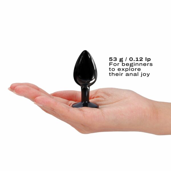 Металева анальна пробка з кристалом Dorcel Diamond Plug Black S - Зображення 4