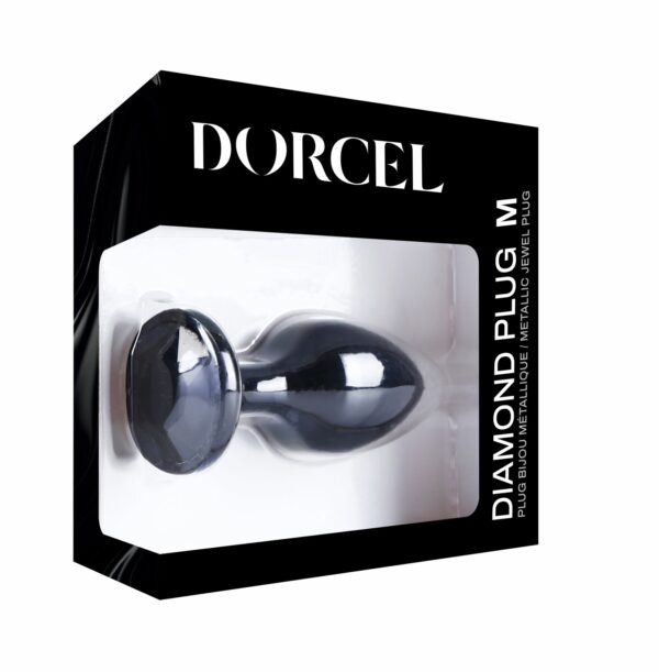 Металева анальна пробка з кристалом Dorcel Diamond Plug Black M - Зображення 7
