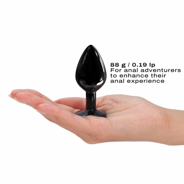 Металева анальна пробка з кристалом Dorcel Diamond Plug Black M - Зображення 3