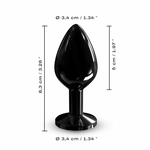 Металева анальна пробка з кристалом Dorcel Diamond Plug Black M - Зображення 5
