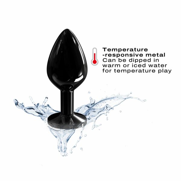 Металева анальна пробка з кристалом Dorcel Diamond Plug Black M - Зображення 4