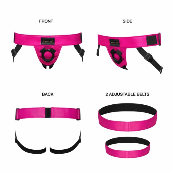 Труси для страпона Strap-On-Me Leatherette Harness Curious  Fuchsia - Зображення 2