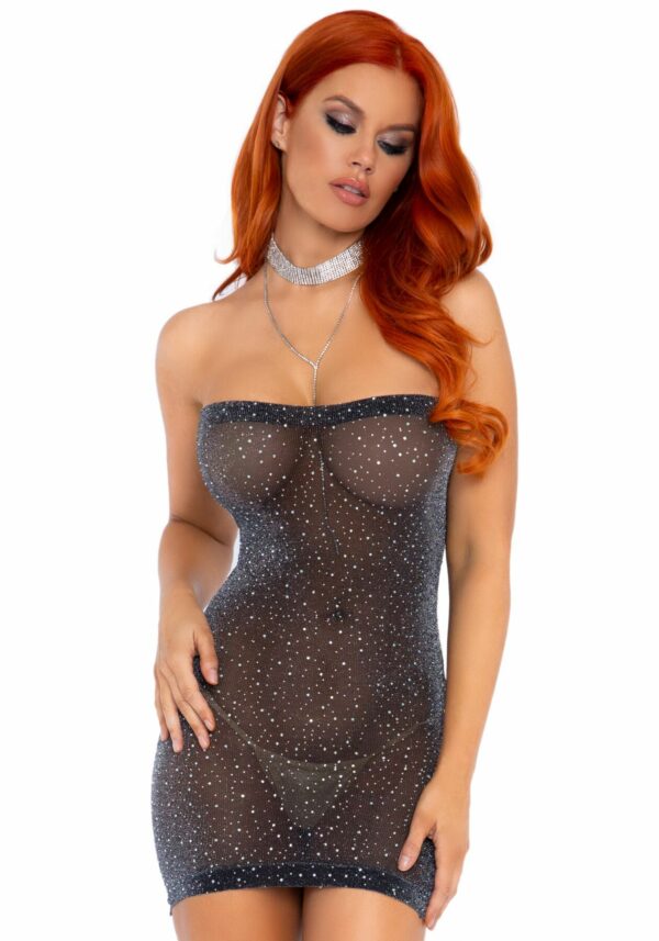 Сукня-бандо зі стразами Leg Avenue Lurex rhinestone tube dress, з люрексом, one size - Зображення 3