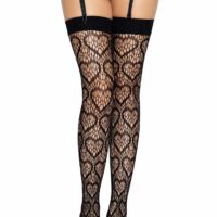 Ажурні панчохи із сердечками Leg Avenue Heart Black, one size