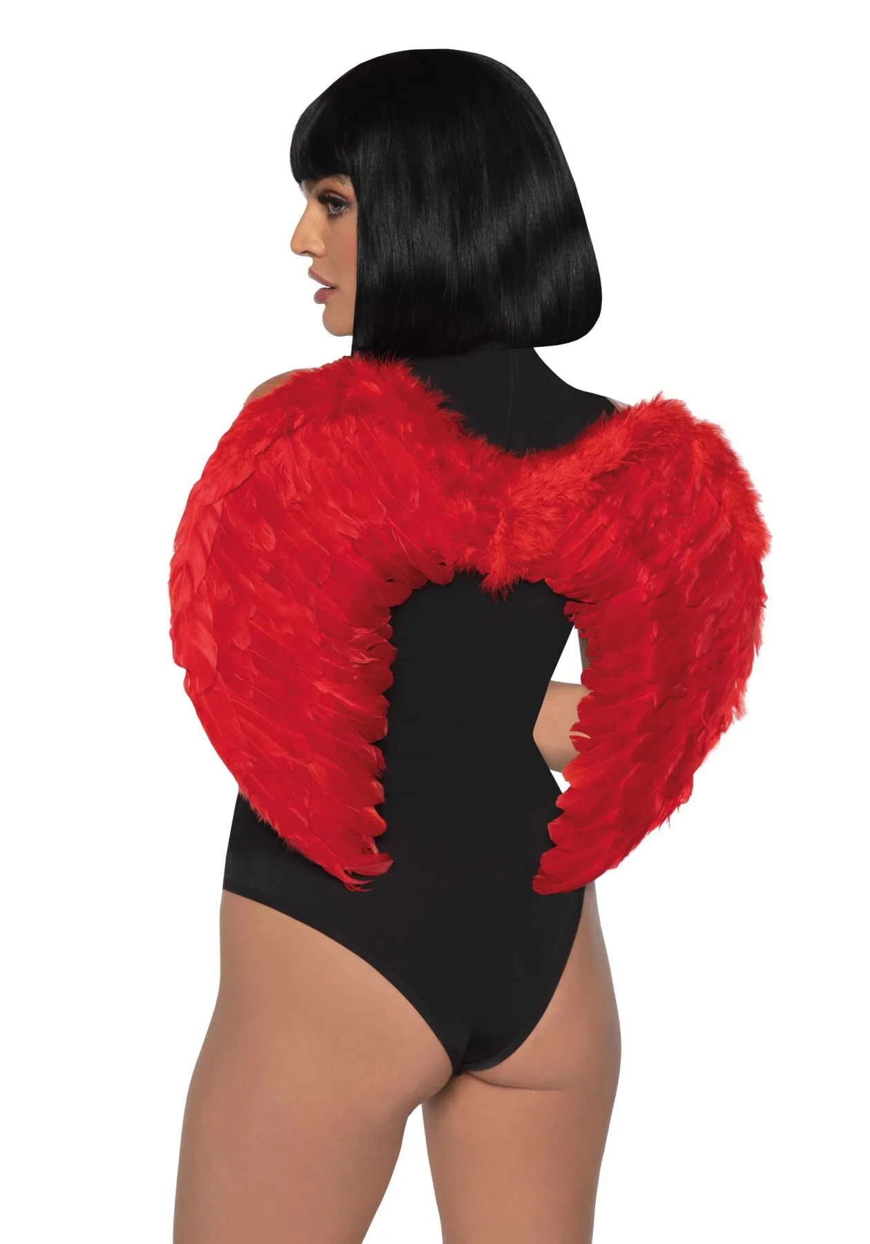 Крила дияволиці Leg Avenue devil wings Red, справжнє пір’я - Зображення 3