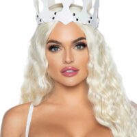 Leg Avenue Faux leather spiked crown White