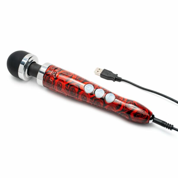 Вібромасажер DOXY Die Cast 3R - ROSE PATTERN, дуже потужний, перезаряджуваний, металевий корпус - Зображення 4