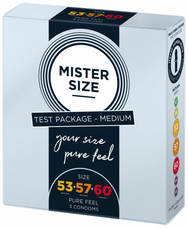 Набір презервативів Mister Size - pure feel - 53–57–60 (3 condoms), 3 розміри, товщина 0,05 мм - Зображення 2