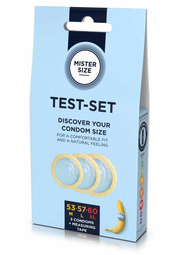 Набір презервативів Mister Size test-set 53–57–60, 3 розміри + лінійка, товщина 0,05 мм - Зображення 2
