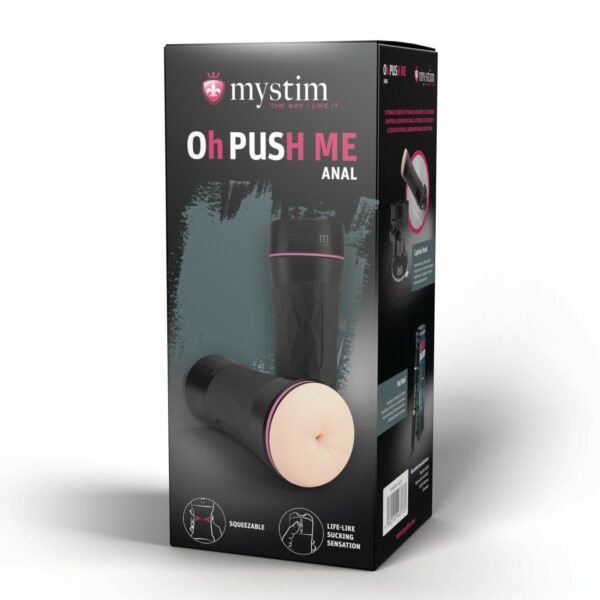 Мастурбатор-попка Mystim O(h) PUSH ME Anus, можна стискати та регулювати вакуум - Зображення 7