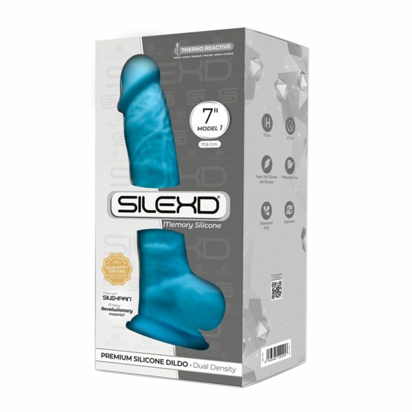Фалоімітатор SilexD Johnny Blue (MODEL 1 size 7in), двошаровий, силікон+Silexpan, діаметр 3,8 см - Зображення 2