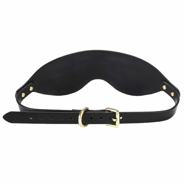 Розкішна маска на очі Zalo Blindfolds Black, натуральна шкіра - Зображення 3