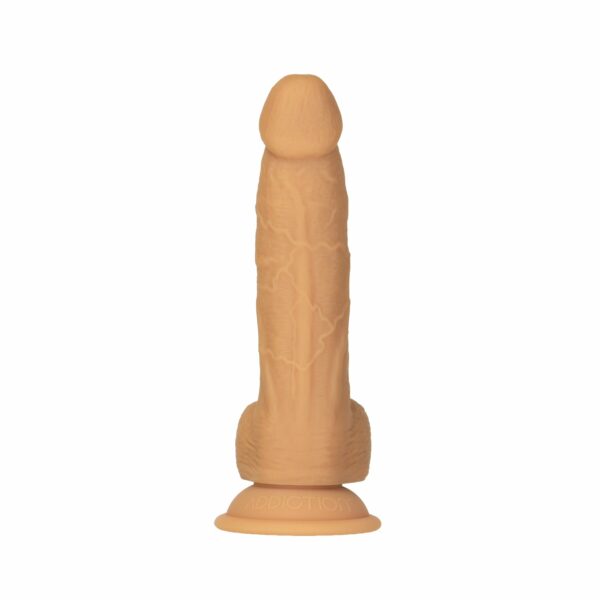 Фалоімітатор ADDICTION Dual Density Silicone Dildo Caramel 8″, присоска, діаметр 4,3 см, віброкуля в - Зображення 2