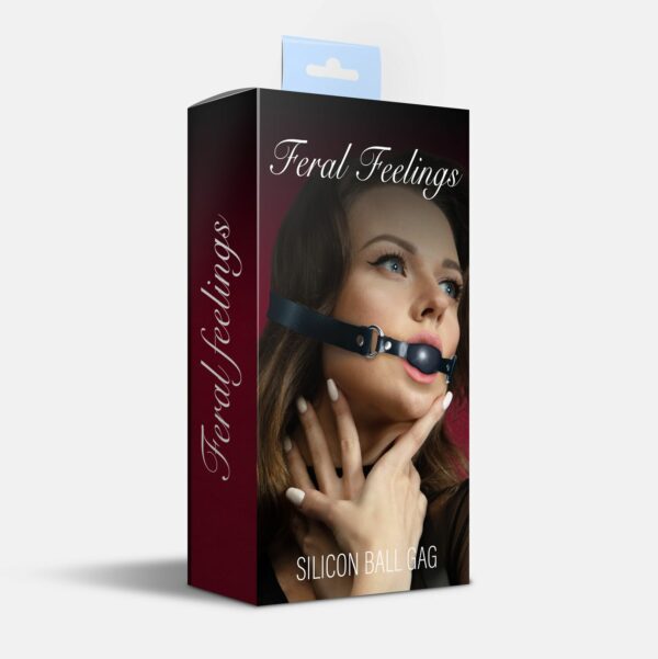 Кляп силіконовий Feral Feelings Silicon Ball Gag Black/Black, чорний ремінець, чорна кулька - Зображення 2