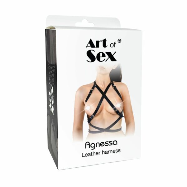 Портупея жіноча Art of Sex - Agnessa Leather harness, Чорний XS-M - Зображення 4