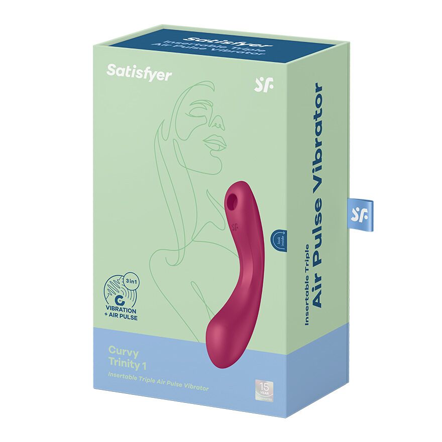 Вакуумний стимулятор з вібрацією Satisfyer Curvy Trinity 1 Red, іграшка 3в1 - Зображення 5