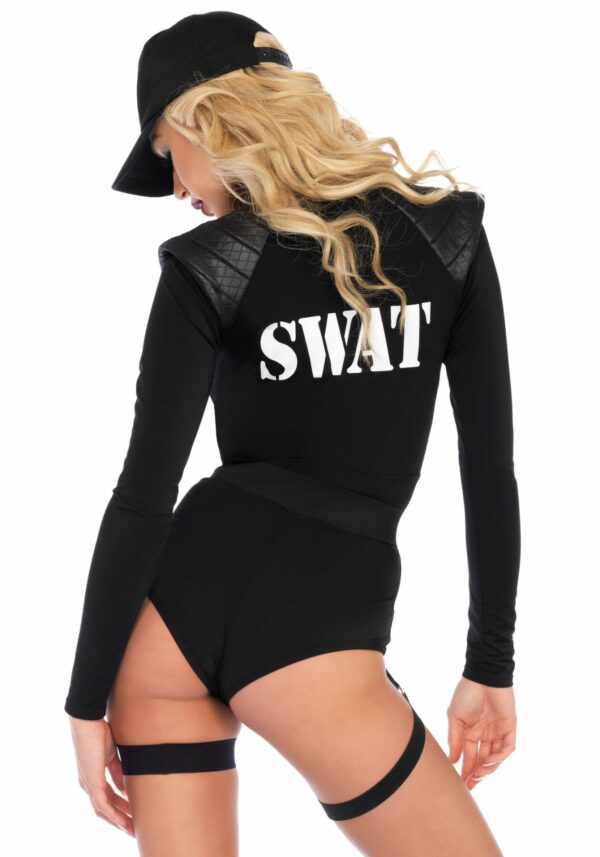 Костюм еротичних спецсил Leg Avenue SWAT Team Babe S, боді, пояс, підв’язки, іграшкова рація, кепка - Зображення 2