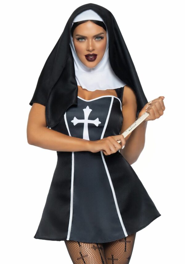 Костюм черниці Leg Avenue Naughty Nun XS, сукня, головний убір